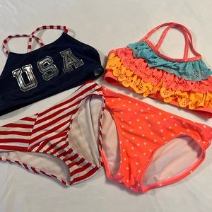 2 Medium 7/8 Swimwear Girls Cat & Jack Beach Bikiny Swimsuit Pool Summer Pool US